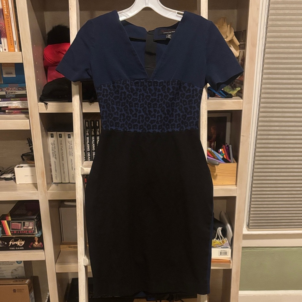 Banana Republic Navy and Black Cheetah Print Mini Dress